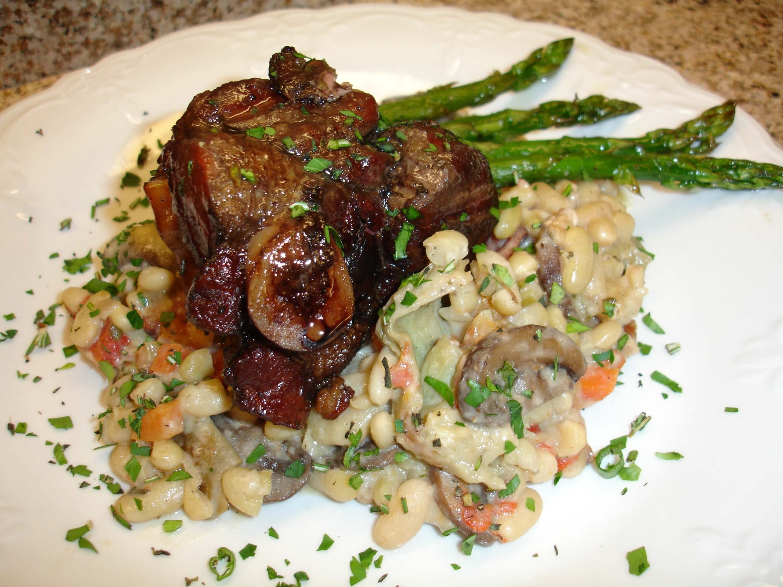 Braised Lamb Shanks with White Bean and Vegetable Ragout