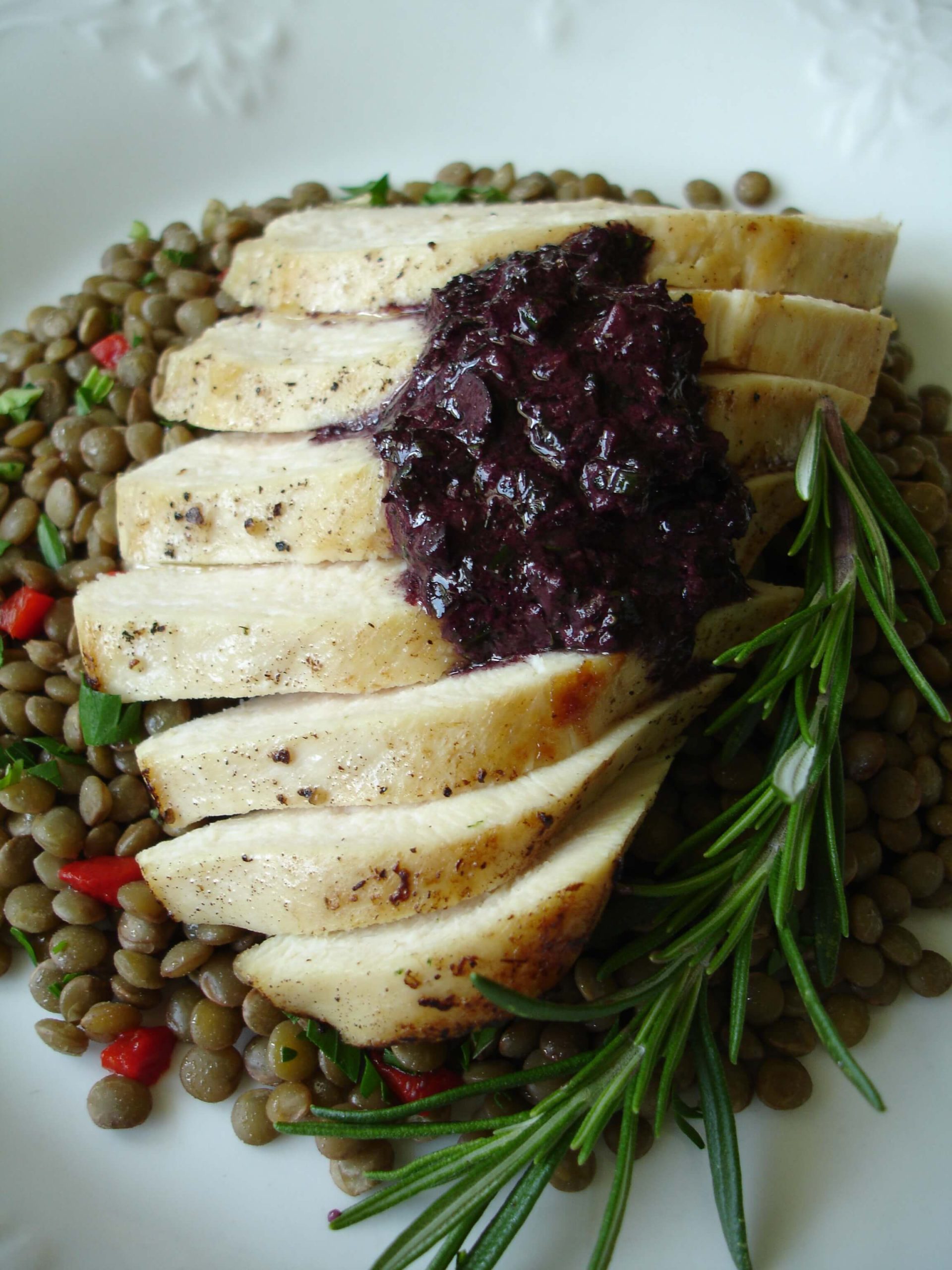 Roast Brined Chicken Breast with Pinot Noir Compound Butter