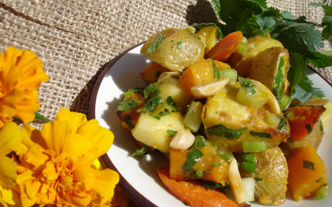 Roasted Yukon Gold Potato and Vegetable Salad with Curry Vinaigrette