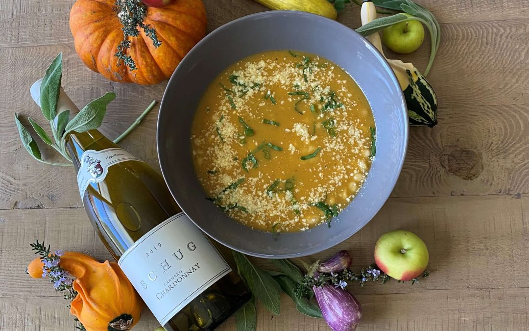 Pumpkin and White Bean Soup with Fresh Sage